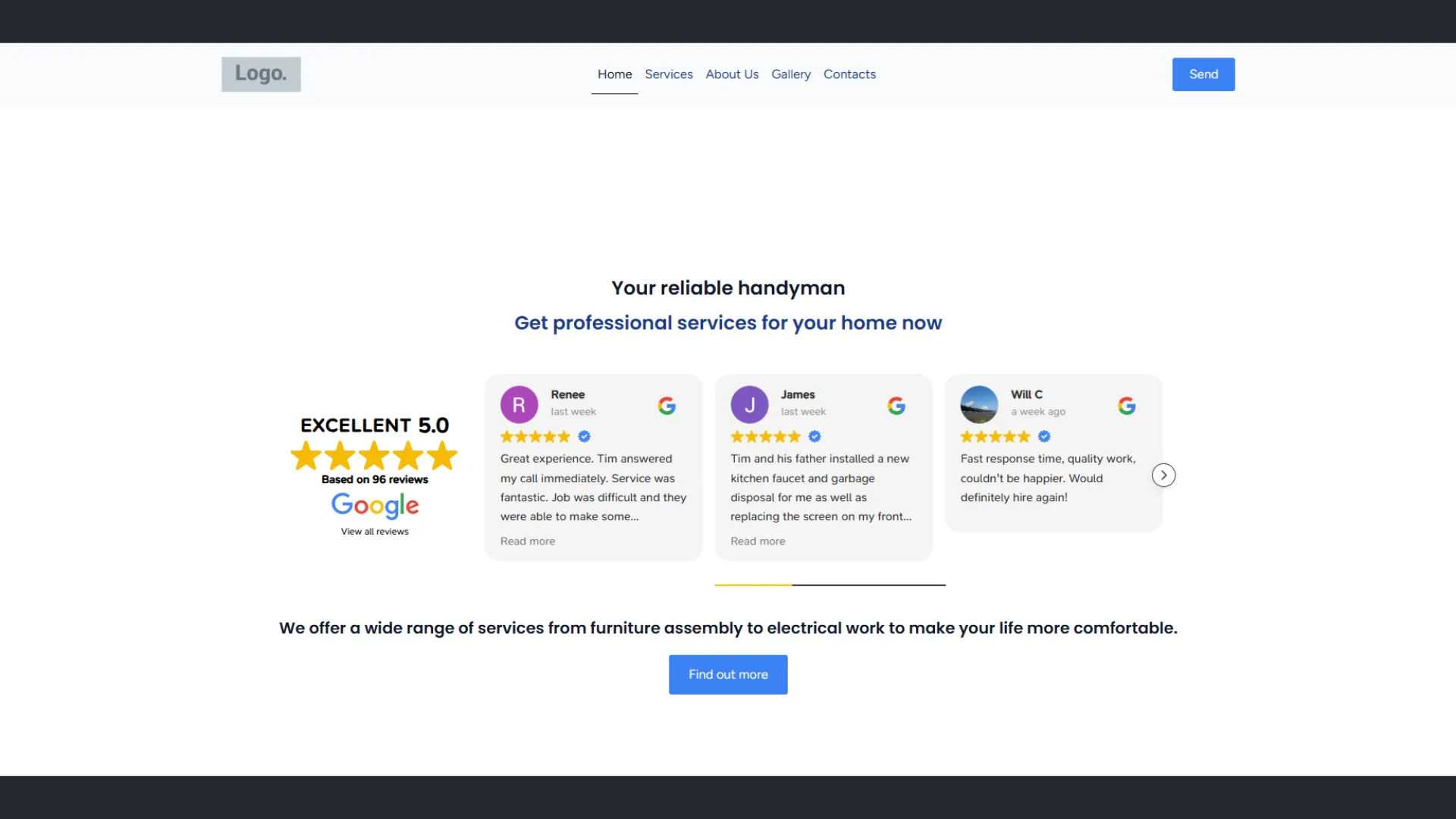 Strix Google Reviews — Minimal + Header slider style