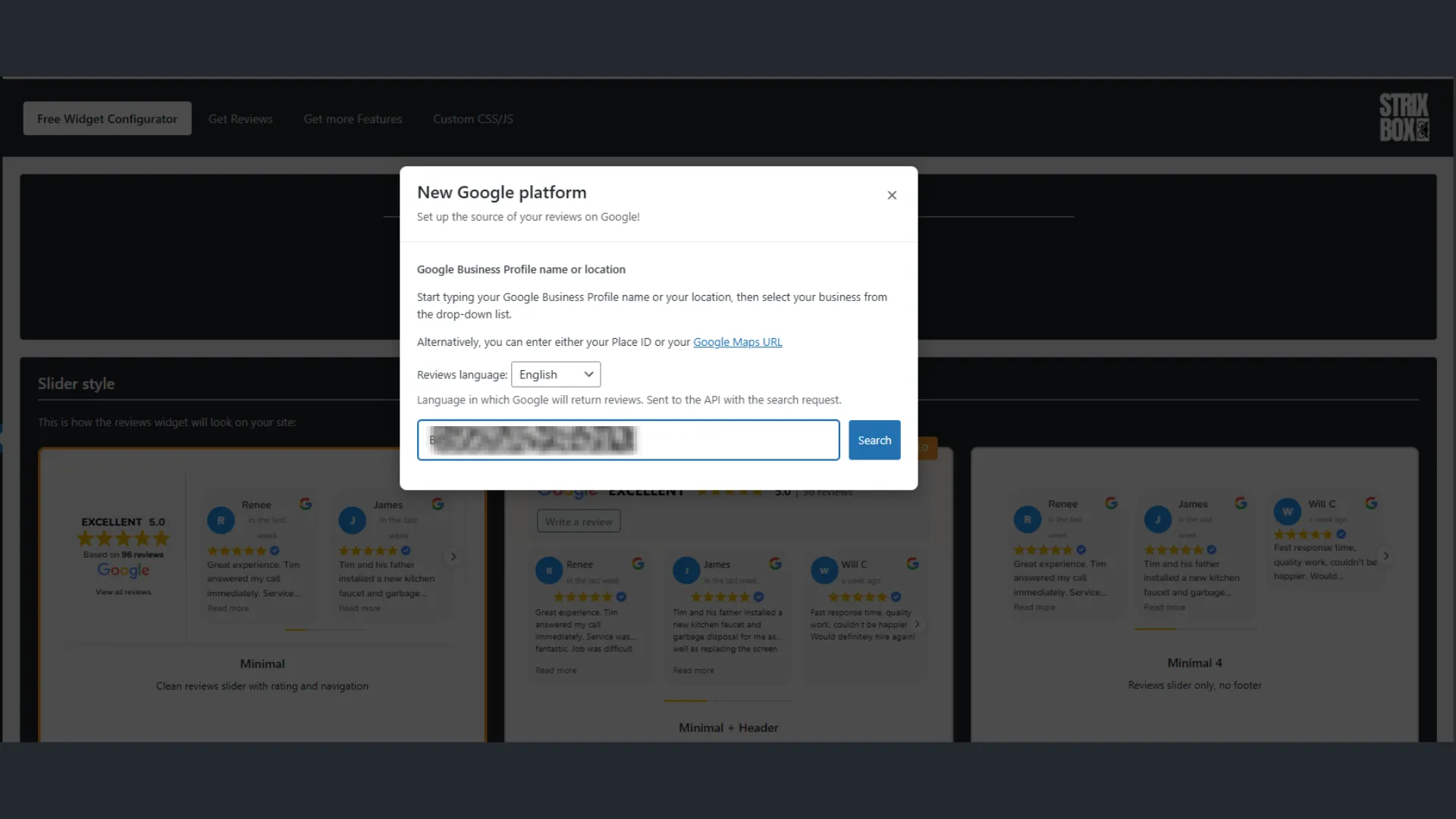 Strix Google Reviews — Login